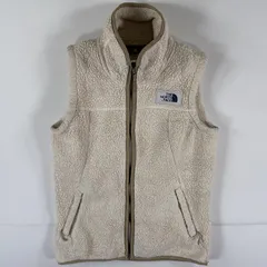 古着 ザ・ノースフェイス THE NORTH FACE フリースベスト ワンポイントロゴ ボア フルジップ S  ベージュ系 レディース