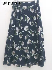 ◇ fifth フィフス 花柄 ウエストゴム ロング フレア スカート サイズ M ネイビー ホワイト マルチ レディース  【中古】 【1109170004784】