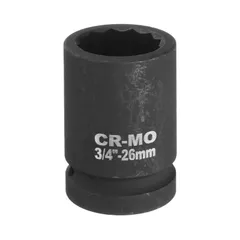 uxcell 3/4インチドライブ 12ポイ ント インパクトソケット 26mm メトリック スピンドル アクスルナット ソケット ドライバーレンチ 自動車修理用 簡単取り外し&#10;