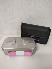 【未使用】THERMOSフレッシュランチボックス　シルバー　ピンク DBC500