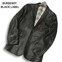 BURBERRY BLACK LABEL バーバリー ブラックレーベル 羊革★ 2B ラム レザー テーラード ジャケット Sz.S メンズ 黒