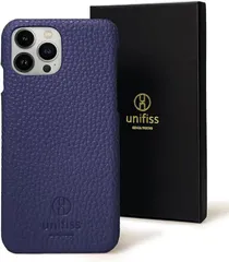 unifiss 銀座発 iPhone 13ProMax 第15世代 薄型 軽量 ワイヤレス充電対応 高級 シュリンク PU レザー カバー スマホケース マット スリム 携帯ケース 6.7 インチ( ネイビー,  iPhone 13ProMax)