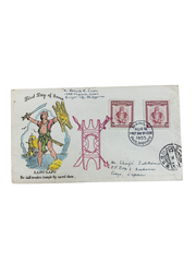 【超貴重】実際使用　切手初日カバー　絵が綺麗　1955年　デコポコ印刷
