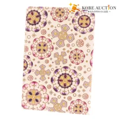 ■ 文庫屋大関 ブックカバー 手帳ケース 花柄 レディース ホワイト パープル系