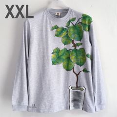 観葉植物 フィカス・ウンベラータ XXL 手描き長袖Tシャツ 袖リブ付き ロンT