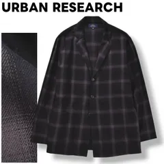 【美品】 日本製 アイテムズ アーバンリサーチ ITEMS URBAN RESEARCH イージー アンコン ジャケット 3B シングル テーラード ジャケット ノッチドラペル ノーベント 38 オンブレチェック柄 ブラック セレクト カジュアル メンズ
