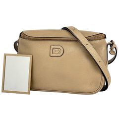 デルヴォー DELVAUX Dロゴ ショルダーバッグ レザー ベージュ レディース 【中古】