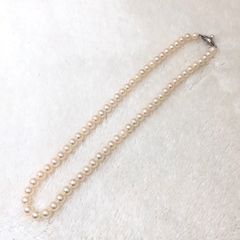 【アコヤ真珠】パールネックレス　シルバー　6.0㎜-6.5㎜　鑑別カード