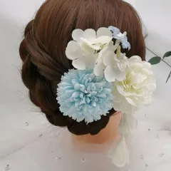 ☆ ホワイト ☆ 髪飾り お花 mmfwhr802b 髪飾り 花 花飾り ヘアアクセサリー 3点セット セット 垂れ パール ダリア 造花 髪かざり ヘアアレンジ 成人式 卒業式 袴 振袖 和装 着物 お祭り 浴衣 女の子 七五三 結婚式 スーツ 上品 華やか