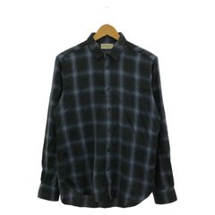 【中古】SAINT LAURENT PARIS チェックシャツ ブルー/ブラック サイズ38/15 サンローラン パリス[17]