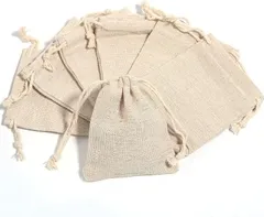 Copeflap 麻袋 ミニ 巾着 亜麻袋 無地 ラッピング袋 小物入れ 20枚セット( 10x14cm)