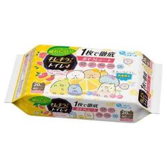 【限定】キレキラ！ 1枚で徹底おそうじシート  すみっコぐらし ピンクグレープフルーツ 詰替　うんこドリルデザイン企画品 幸うんの香り 蘭の香り つめかえ用( 20枚入 )　[トイレクリーナー]