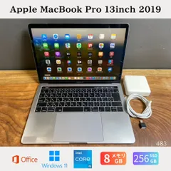 ［美品/新品バッテリー］Apple MacBook Pro 13inch 2019/Core i5 1.4GHz/メモリ8GB/SSD256GB/Windows11/Office 2024/483