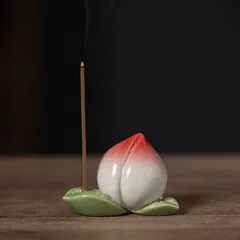 お香 お香立て 線香立て 桃 モモ ピンク オレンジ 金運 和風 和モダン おしゃれ インテリア 置物香台 線香皿 仏 オブジェ モダン 個性的 玄関 リビング 寝室