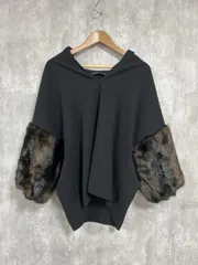 ZARA WOMAN ザラ ウーマン 袖ファー カットソー sizeM/黒 ■◇ レディース