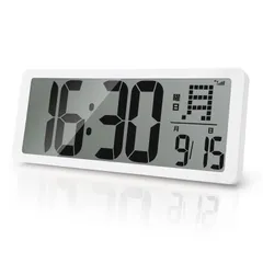 TeamSky デジタル時計 電波時計 3組アラーム設定 大型 電池式 電波 壁掛け置き兼用 多機能 静音 大音量 目覚まし時計 LCD大画面 見やすい 全視野対応 卓上クロック 自動光感応・アラーム・スヌーズ機能 12時間制・24時間制・日付・曜日表示対応