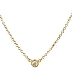 ティファニー バイザヤード 約0.05ct ネックレス 18金 K18イエローゴールド ダイヤモンド レディース  TIFFANY&Co.  中古 ティファニー