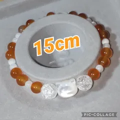 ◆天然石ブレスレット◆No.2 (カーネリアンとマザーオブパール)