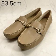【新品 訳あり】【３E】【サスティナブル】イング　ビット付きモカシューズ　23.5㎝　ライトベージュ