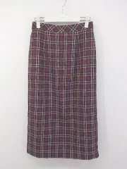 ◇ NATURAL BEAUTY BASIC チェック 膝下丈 ナロー スカート サイズM パープル系 マルチ レディース P  【中古】 【1212050001787】