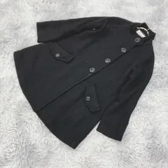 ＃【alphabets alphabet】アルファベッツアルファベット  スタンドカラーコート ミディ丈  (F)  カジュアル  上品  レディース  黒系  ブラック【送料無料】のサムネイル