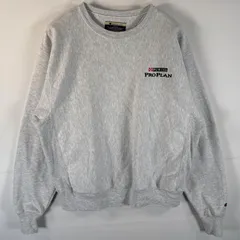 古着 チャンピオン Champion スウェット プレミアムリバースウィーブ トレーナー 企業ロゴ刺繍 クルーネック L  グレー メンズ