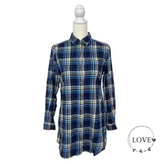 UNIQLO チュニック シャツ ブラウス 長袖 チェック柄 綿 コットン k1