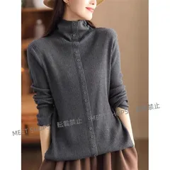 【新品未使用】ニット レディース 秋冬 トップス セーターなめらかリブニット ハイネック ストレスフリー さりげない起毛感がふんわり優しい雰囲気 大人女子に大 ddhc125