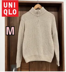 UNIQLOレディース　ウォッシャブル　ミドルゲージハーフジップセーター（ベージュ）Ｍ （商品番号351-433834）