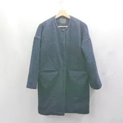 ◇ ⊇ KBF　ケービーエフ シック　襟なし　サイズM相当 長袖 コート サイズF ネイビー系 レディース E  【1503060045831】