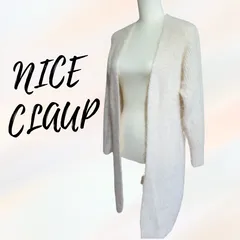NICE CLAUP  ロングカーディガン　オフホワイト