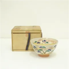 京焼　小栗龍靖作　色絵金彩　仁清写　七宝絵　数茶碗　九客　時代箱　MR8791B 2025年最新】色絵金彩抹茶碗の人気アイテム - メルカリ