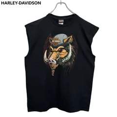 XL HARLEY-DAVIDSON Print T-shirt Tee ハーレーダビッドソン 両面プリント ノースリーブ スリーブレス タンクトップ Tシャツ 古着