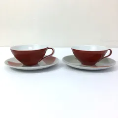 Narumi China カップ＆ソーサー 2客セット 食器 ティーカップ 赤