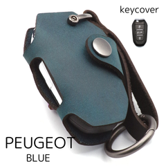 [NONINA] プジョー キーケース （青用ページ） キーカバー キーホルダー オイルレザー 本革  for  PEUGEOT 5008 2008 3008 408 208 シトロエン C3 C4 C5 DS3 DS4 DS5 DS6 スマートキーケース