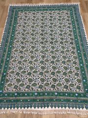 DOUBLEDAYバンダナ柄ラグ 100×140cm オリーブ 洗える - メルカリ
