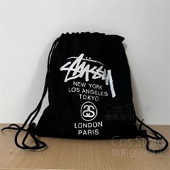 ステューシー ナップサック キャンバスバッグ  STUSSY リュックサック  ブラック 黒