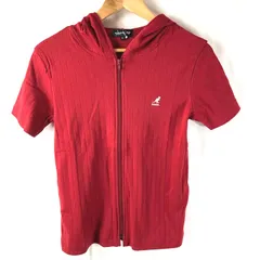 カンゴール KANGOL パーカー 半袖 タグ付き 綿100％ 日本製 胸元ワンポイント 赤 Mサイズ 2025040200034