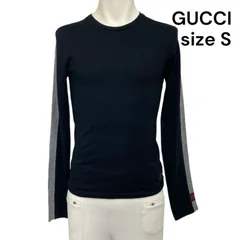 ●グッチ GUCCI カットソー トップス 長袖 シェリーライン 黒 ブラック コットン100% サイズS メンズ S5U217のサムネイル