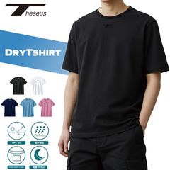 THESEUS 半袖シャツ ブラック ロゴ ブラック ドライＴシャツ メッシュ 吸汗速乾 DryTshirt BLACK Logo BLACK TB71