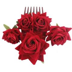 Quikaboo バラ髪飾り コームヘアピン 花ピン 薔薇 髪飾り ヘアピン Uピン ヘアピン・コーム 花飾り アクセサリー 