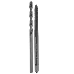 新品 uxcell タップとドリルビットセット 1個 M2.5 x 0.45メートル直フルートスレッドねじタップ＆1個 2.1mmツイス トドリルビット 黒オキサイドHSS-6542タッピングスレッディングツールキットのサムネイル