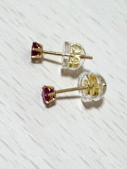 高品質 天然 ルビー 6mm ローズカット スタッドピアス｜14kgf - メルカリ