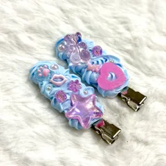 【No.101】前髪クリップ ホイップデコ 水色