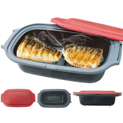 電子レンジ専用調理器 レンジ 調理 魚焼き プレート 焼き魚 レンジ調理器 レンジで焼き魚 レシピ 波型 時短 料理 焼き目 魚 器具 時短調理 ギフト 蒸し器