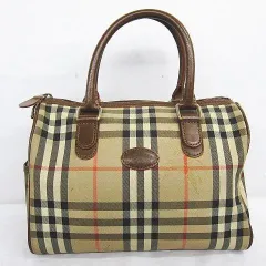 BURBERRYS バーバリーズ ミニボストン バッグ ハンドバッグ ノバチェック シャドーホース 月桂樹 現状品 LF0002-0319-3