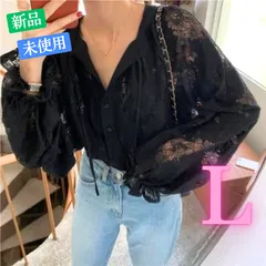 韓国 リボン 花柄 レース 刺繍 ブラウス シャツ トップス