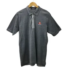 ルコックスポルティフ le coq sportif GOLF COLLECTION ポロシャツ シャツ プルオーバー スタンダード スポーツウェア 刺繍 ロゴ 半袖 L グレー 白 ホワイト
