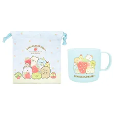 ☆ すみっコぐらし/いちごフェア ☆ キャラクター プラコップ＆巾着セット プラコップ 巾着セット コップ袋 プラスチック コップ 子供 園児 子ども キッズ キャラクター グッズ しんちゃん すみっコぐらし ドラえもん かわいい 幼稚園 保育園 入園グッズ