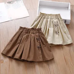 小熊のクローゼット　キッズ　女の子　ガールズ  　ラップキュロット　ショートパンツ　茶色 【110-140サイズ】